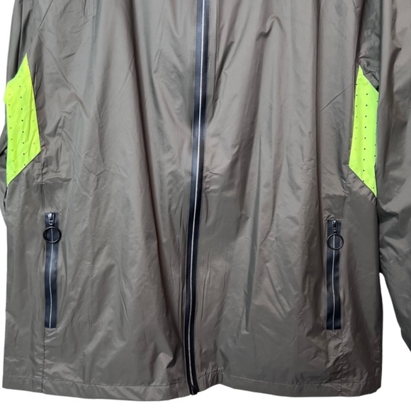 Hengli Dark Green Zip Up Hooded Wind Breaker Rain Jacket Coat - Picture 3 of 16